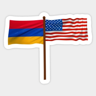 American Armenian Flag Sticker